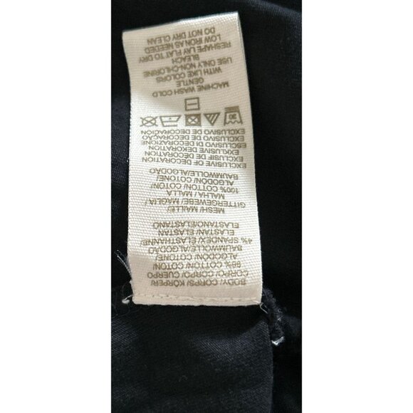 Free People Embroidered Top Blouse Cotton Spandex Peplum Lace Black - Picture 8 of 8